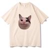 Cat Meme Style Women's Short Sleeved Tshirt with Fun Patternscomfortable and Soft Casual Tshirtfun Daily Wear Tshirt