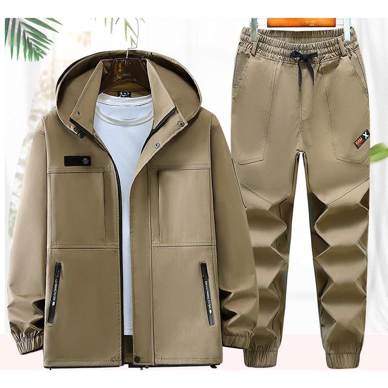 Men's Spring  Autumn Jacket Suit - Windproof Outdoor Mountaineering Outfit with Leisure Sports  Labor Insurance Work Clothes