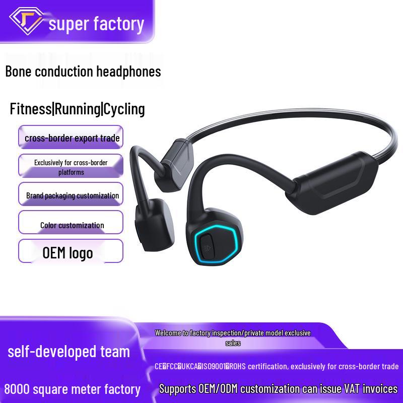 8-Level Waterproof 32G Memory Bone Conduction Bluetooth Earphones for Swimming & Night Running