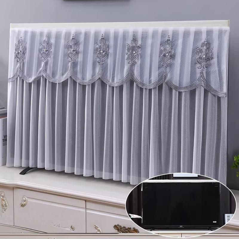 1pcs European Style Lace TV Cover Brand Universal Liquid Crystal TV Cover Cloth Anti Dust and Sun Protection Home Decoration Fabric Easy To Clean