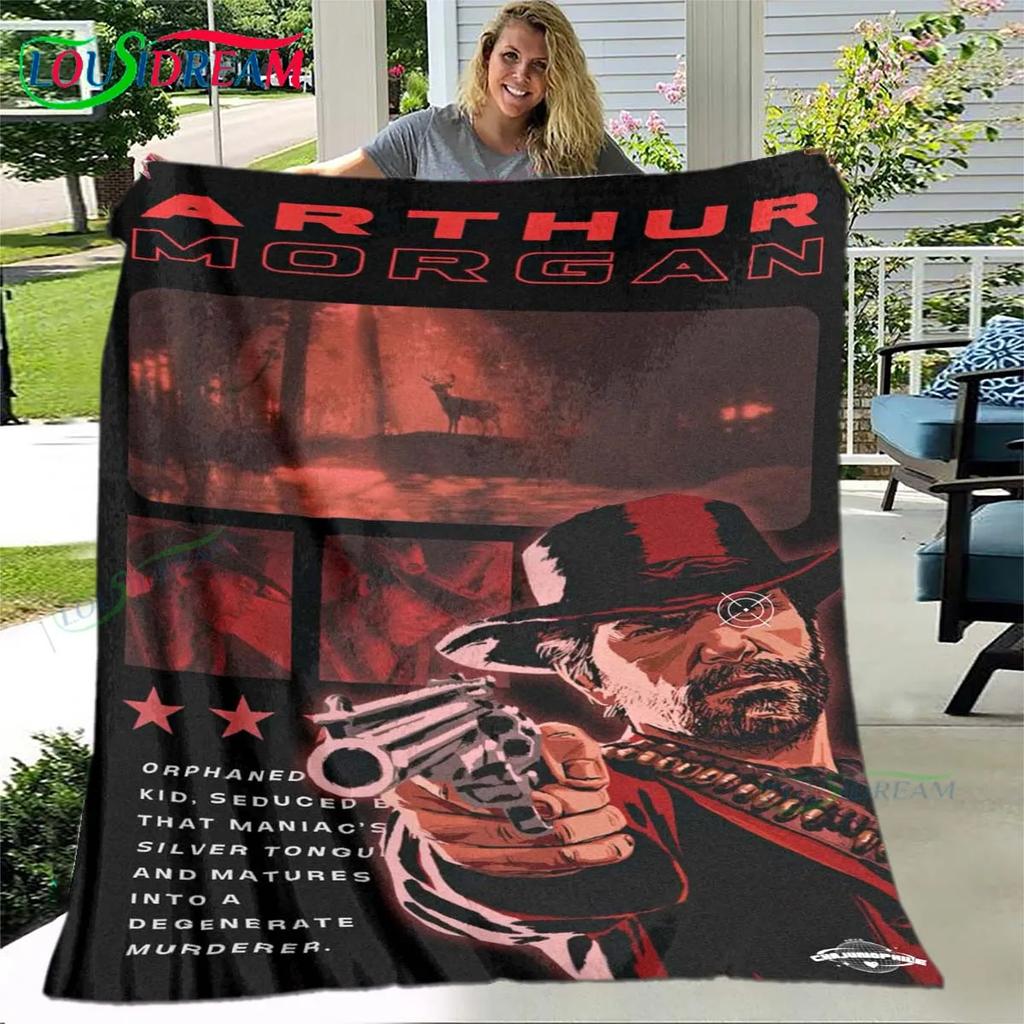 Popular Game Role A-Arthur Morgan Four Seasons Blanket Sofa Cover Travel Bed Plush Blanket Travel Office Break Blanket Gift