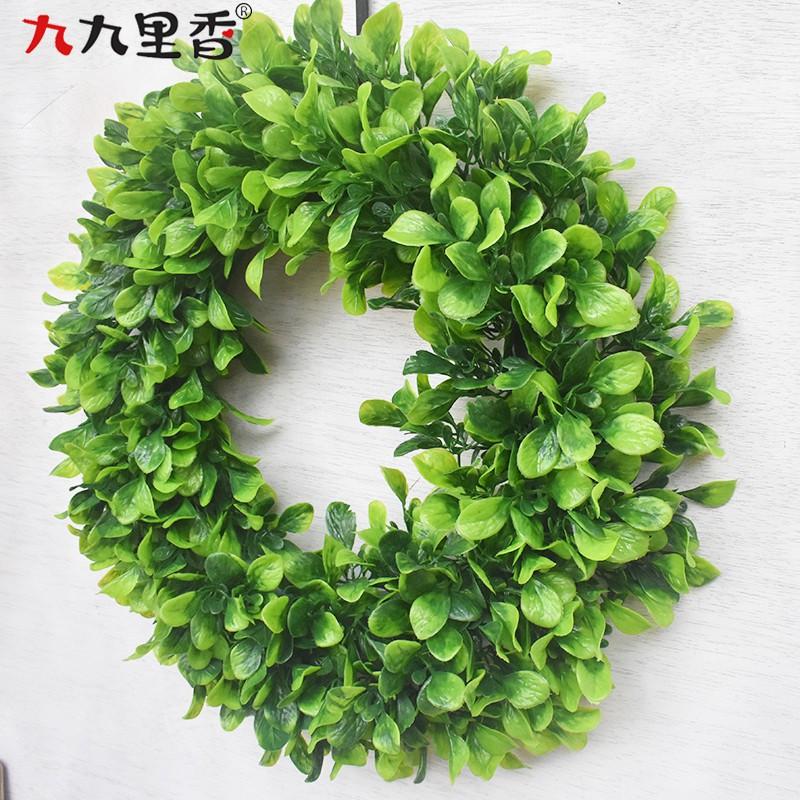 Large Artificial Jasmine Wreath 50cm Plastic Flower Door Decor Wedding Home Interior US Style