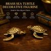 Solid Brass Sea Turtle Figurine Vintage Statue Ornament Tabletop Home Decor Craft Gift