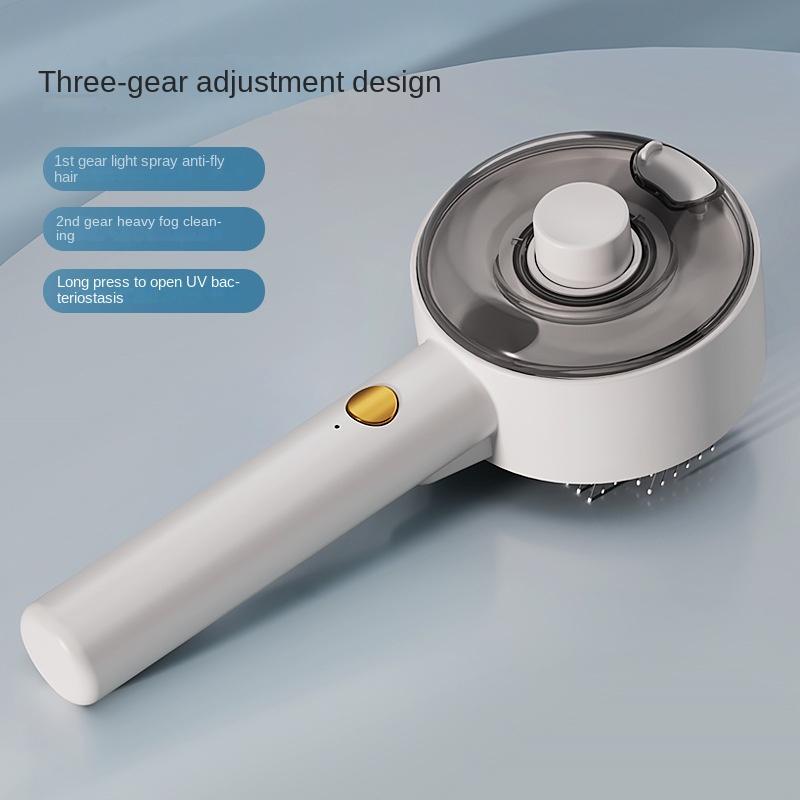3-in-1 pet spray massage comb, one button cat and dog hair removal comb, UV antibacterial pet mite removal and hair removal tool