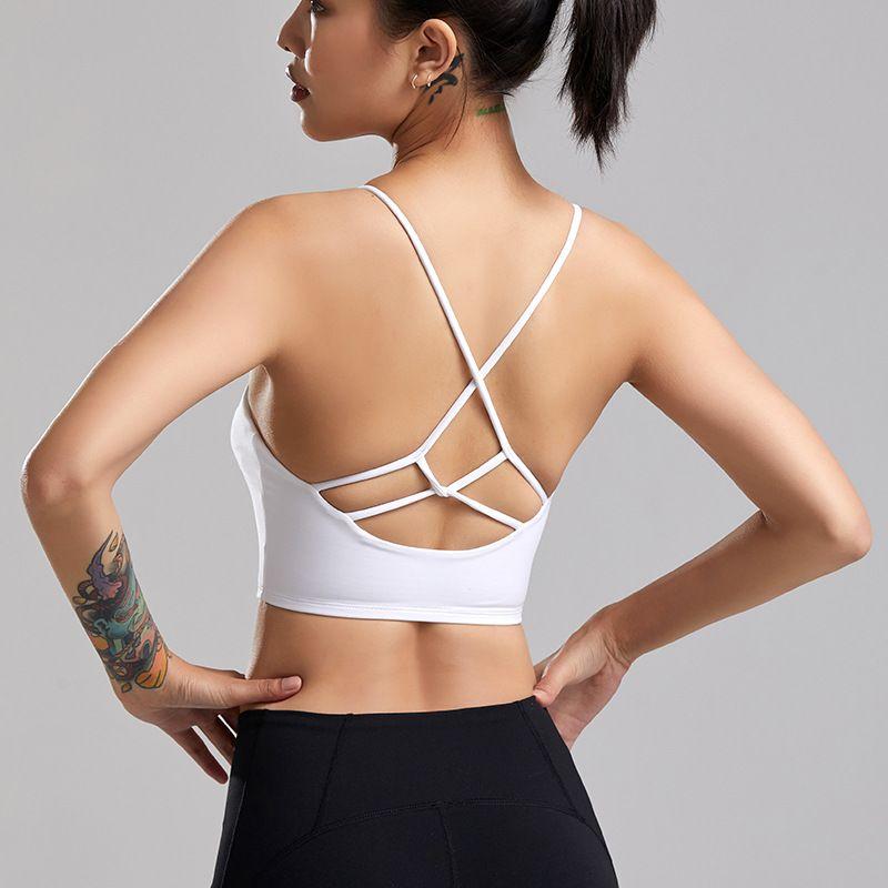 Foreign Trade New Sports Underwear Women Bra Shockproof Push up Fitness Cross Small Sling Vest Bra Top Women