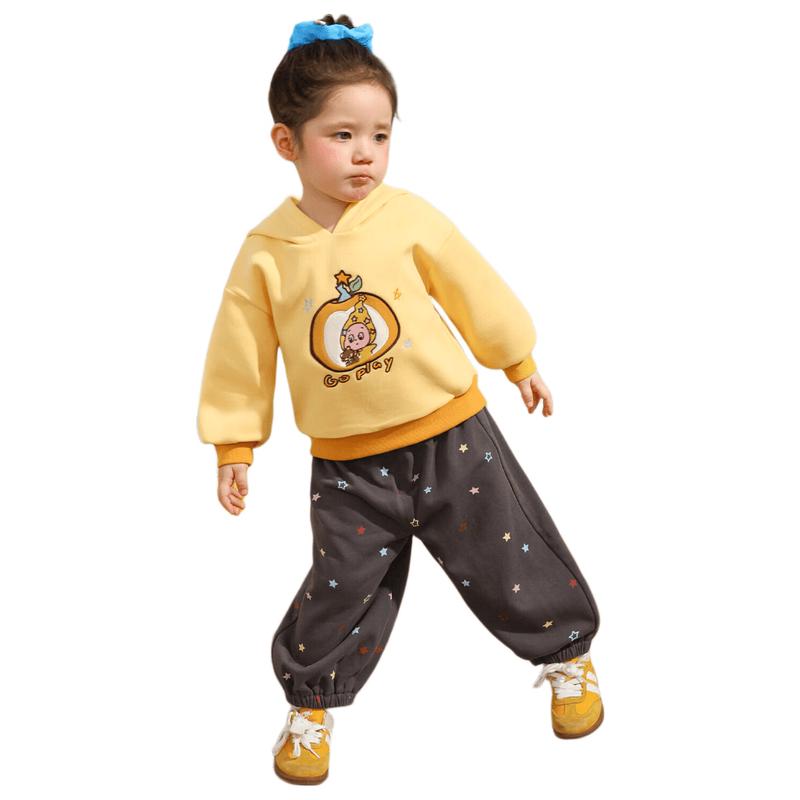 LUSON Baby Girls Cartoon Embroidered Spring Sweatpants 80