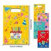 50PCS Creative Happy Birthday Gift Bag Multicolor Mixed Pattern Tote Bags Cartoon Cake Baloon Packaging Handbag Party Favors