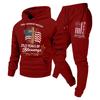 Trendy Fashion Unisex Casual Hooded Plus Velvet Sweatshirt Sportswear Set