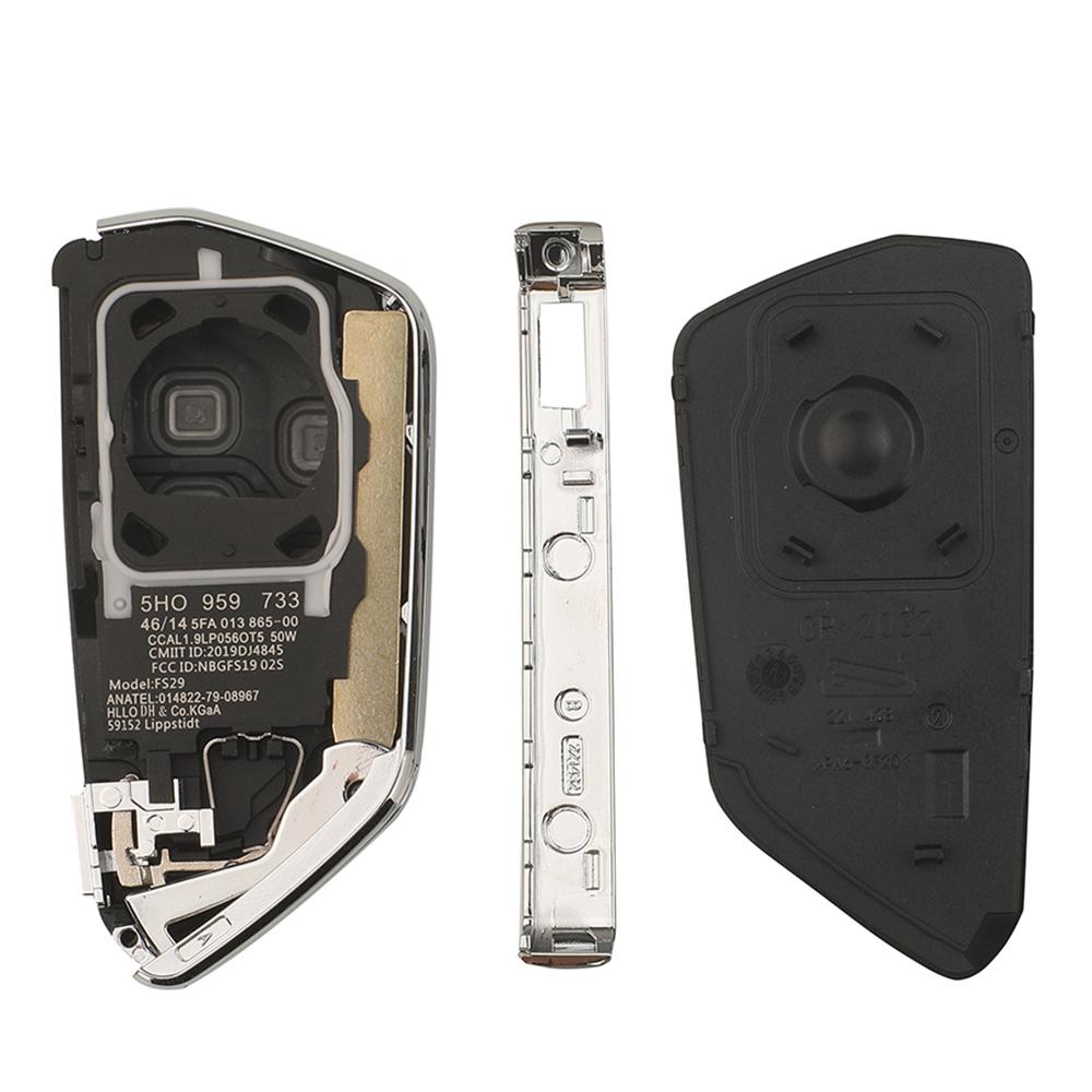 Jingyuqin 3 Buttons Remote Control Key Shell for Volkswagen Golf 8 for VW Smart Card Case KD HZ25 ZA25 Remote Control Key Casing