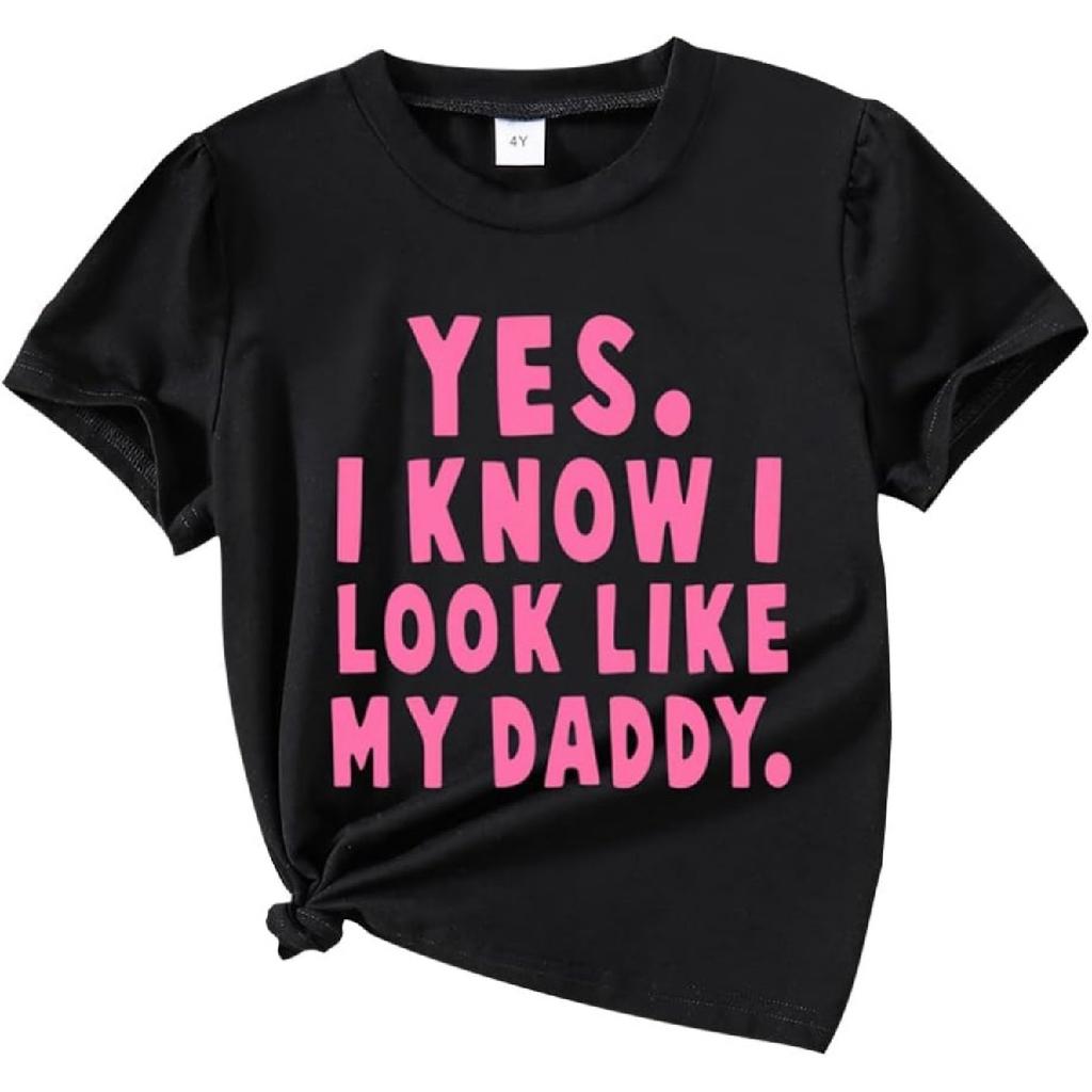 Nivne Tco Toddler Girls Clothes - A Piece of Letter Graphic Print Short Sleeve Tee -Little Girls Casual Summer T-Shirts Tops