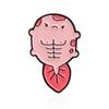 Cartoon Rosy Dollfish Badge: Adorable Brooch with Flower Wreath