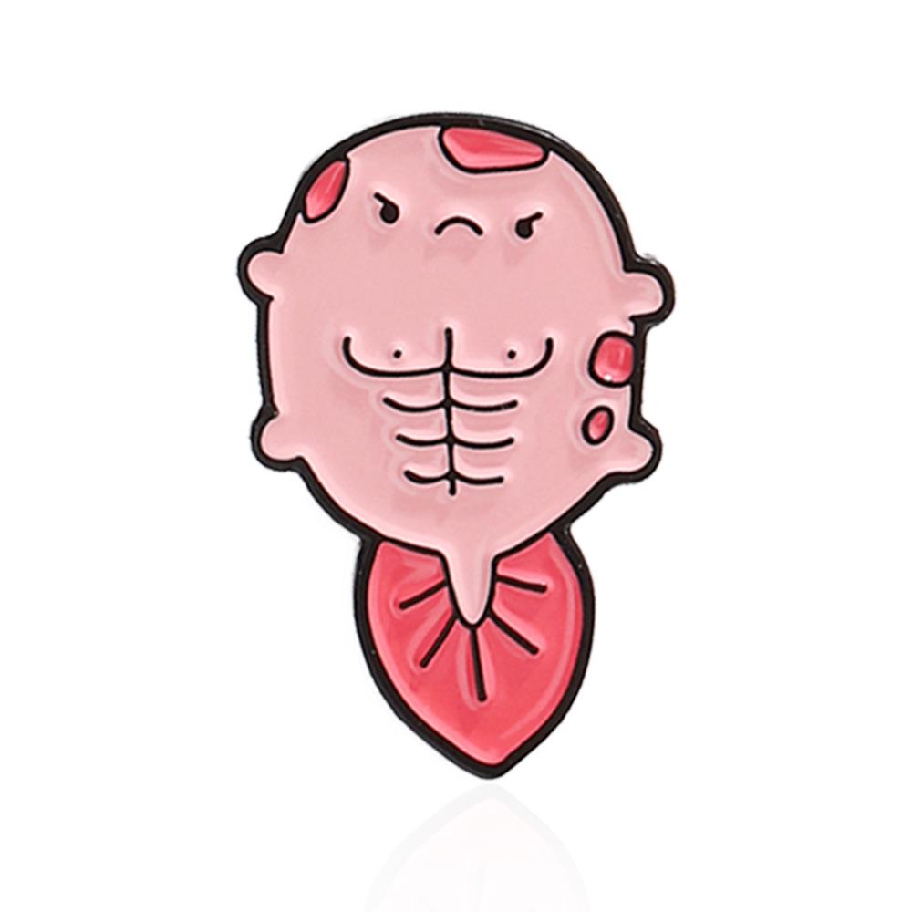 Cartoon Rosy Dollfish Badge: Adorable Brooch with Flower Wreath
