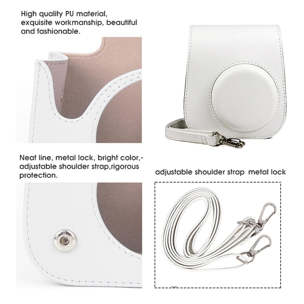 PU Leather Case Bag with Shoulder Strap for 11 Camera