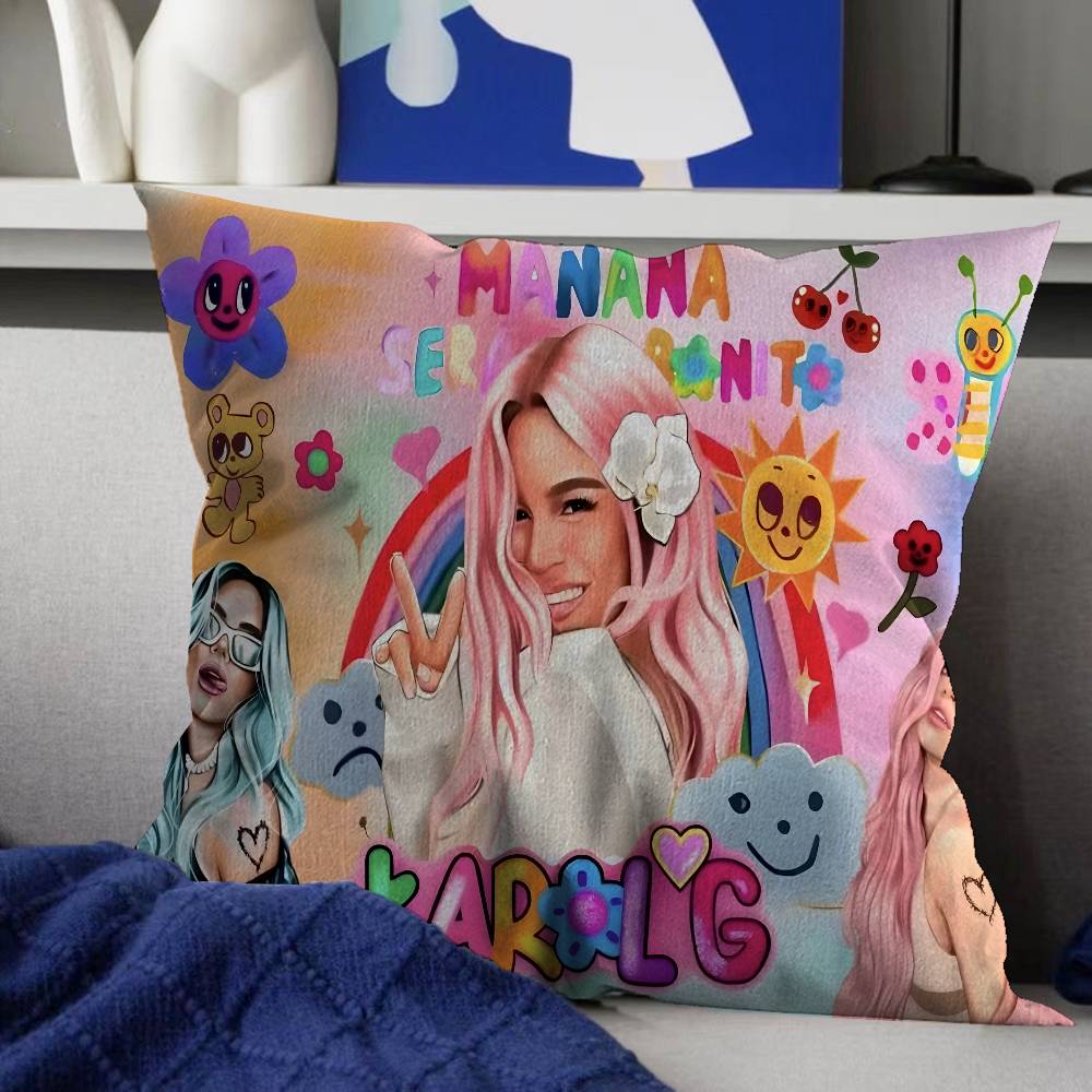 

Karol G Female Singer Pillowcases Home Bedding Decorative Pillow Cover Wedding Super Soft Pillow Case 30x30 cm