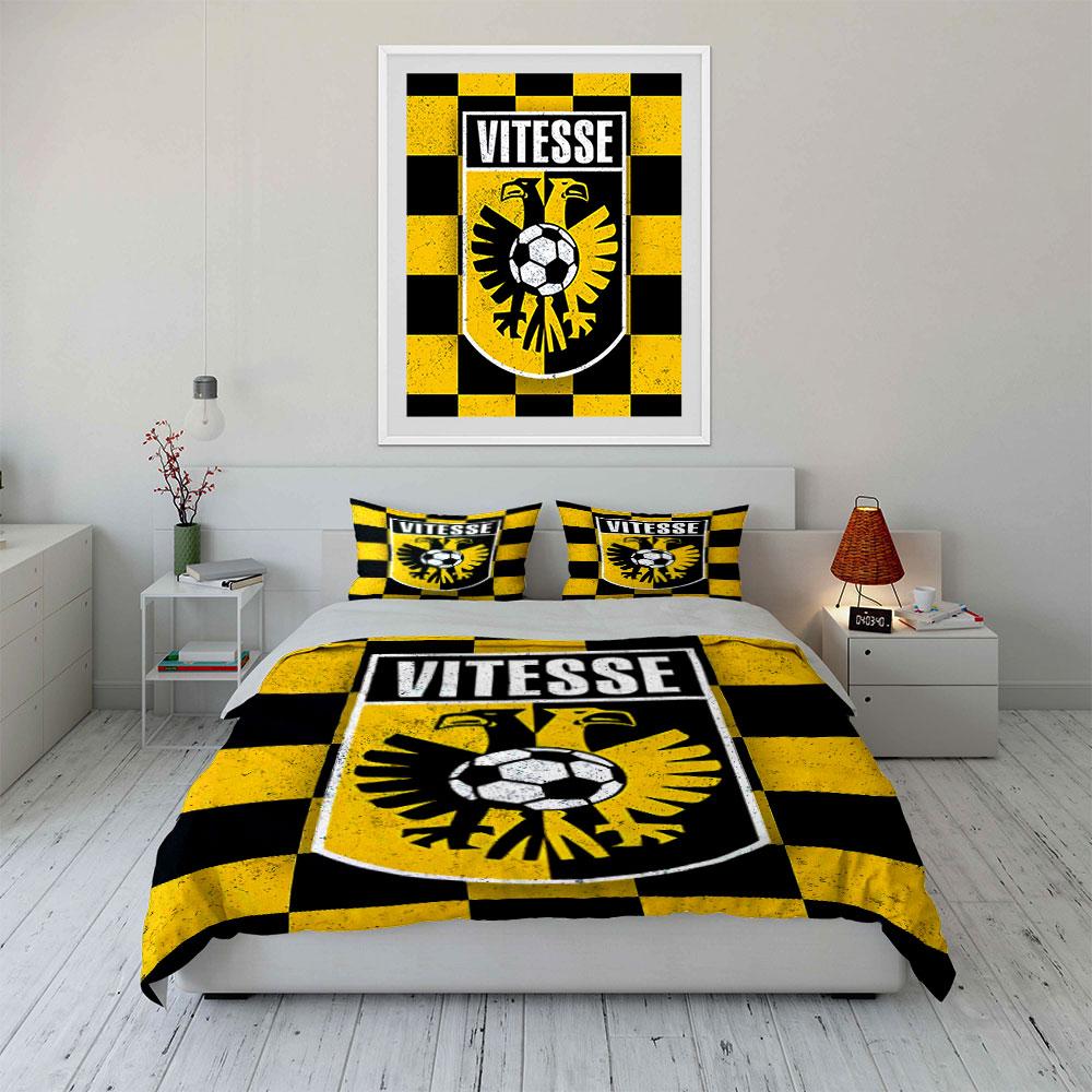 "Vitesse Soccer Bedding Set" Bedding Duvet Cover Set Duvet Cover Pillowcases (1 * Duvet Cover 2 * Pillowcases, Without Duvet Insert)