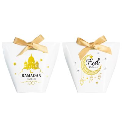 10Pcs Eid Gift Box with Ribbon Castle Moon Stars New Year Birthday Wedding Gift