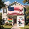 Feral but free 4th of July Garden Flag 12x18 Inch Double Sided Outdoor Independence Day Patriotic American Funny Opossum Hol