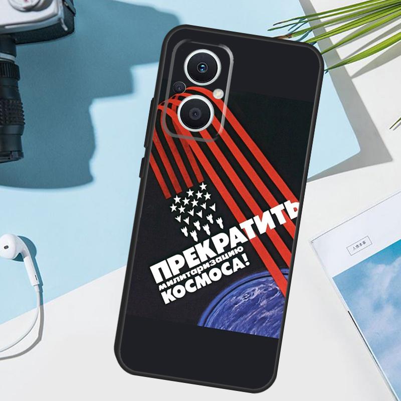 CCCP Soviet Space Propaganda Art Cover For OPPO Reno 7 8 Lite 10 12 13 14 Pro 11 F 12F 13F 14F OPPO Find X8 X5 X6 X9 Pro Case