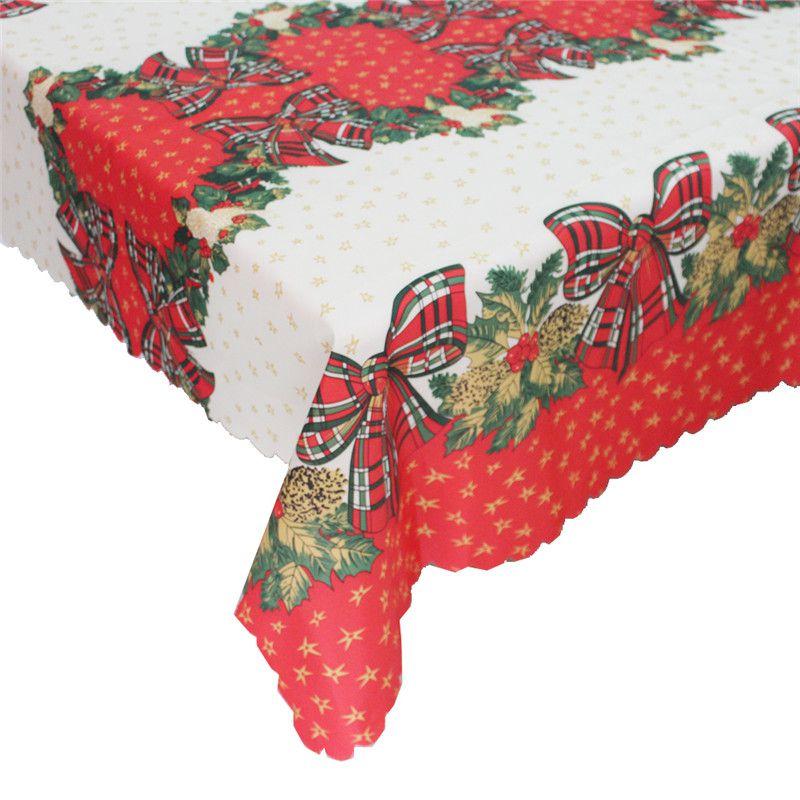 Fashionable Christmas Tablecloth Rectangular Polyester Holiday Home Decoration 150x180cm