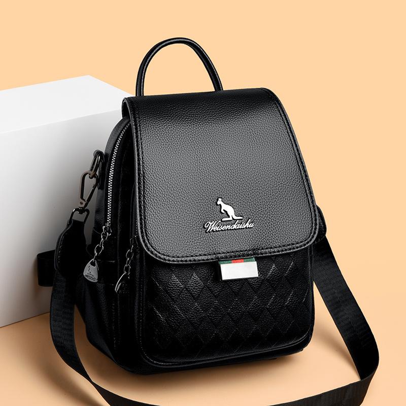 Schoolbag Women's Bag Backpack Women's 1011 New Fashion Trend Large Capacity Backpack Soft Leather Leisure Travel Bag School Bag