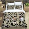 3D Printed Cartoon Leopard Print Hello Kitty Duvet Cover and Pillowcase Set - Home Decor, Creative Plus Size Bedding Set, 01