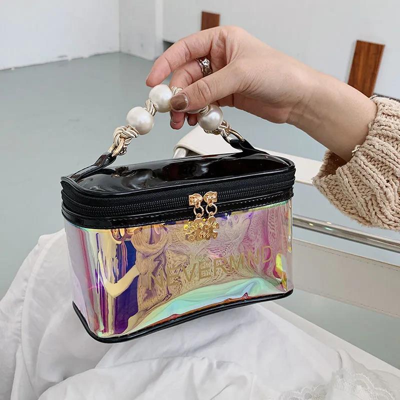 Women's Cosmetic Bag Travel Portable Handbag Multifunctional Laser Cosmetic Bag Waterproof Ladies Makeup Storage Bag