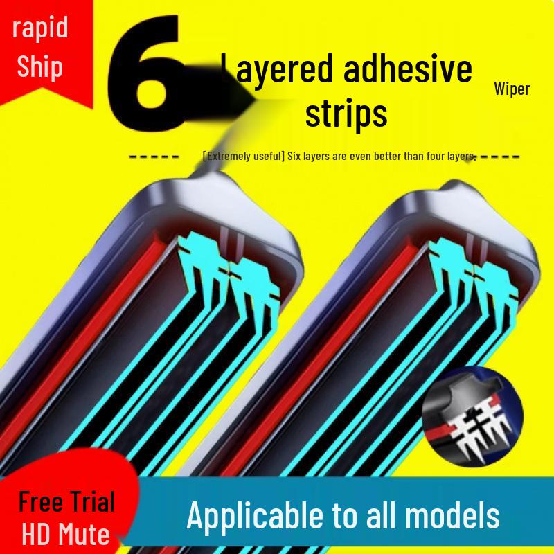 Original Frameless Car Wiper Blades, Six-Layer Design, Compatible with Stock Blades