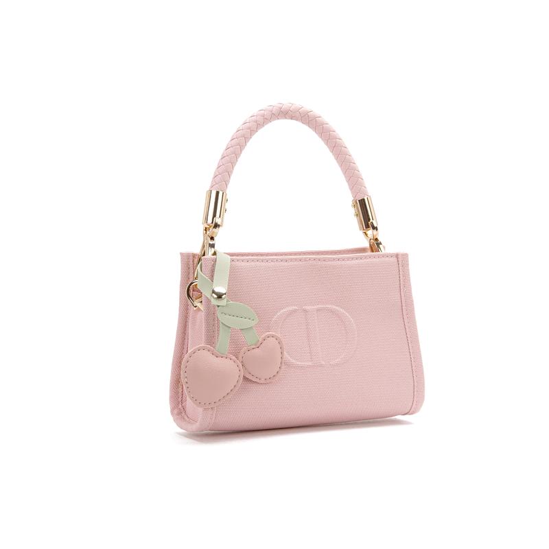 DIOR [Customized Cosmetic Bag] Canvas Cherry Gummy Panda Club Simple Elegant Romantic Daily Versatile Portable Pink Handbag Storage