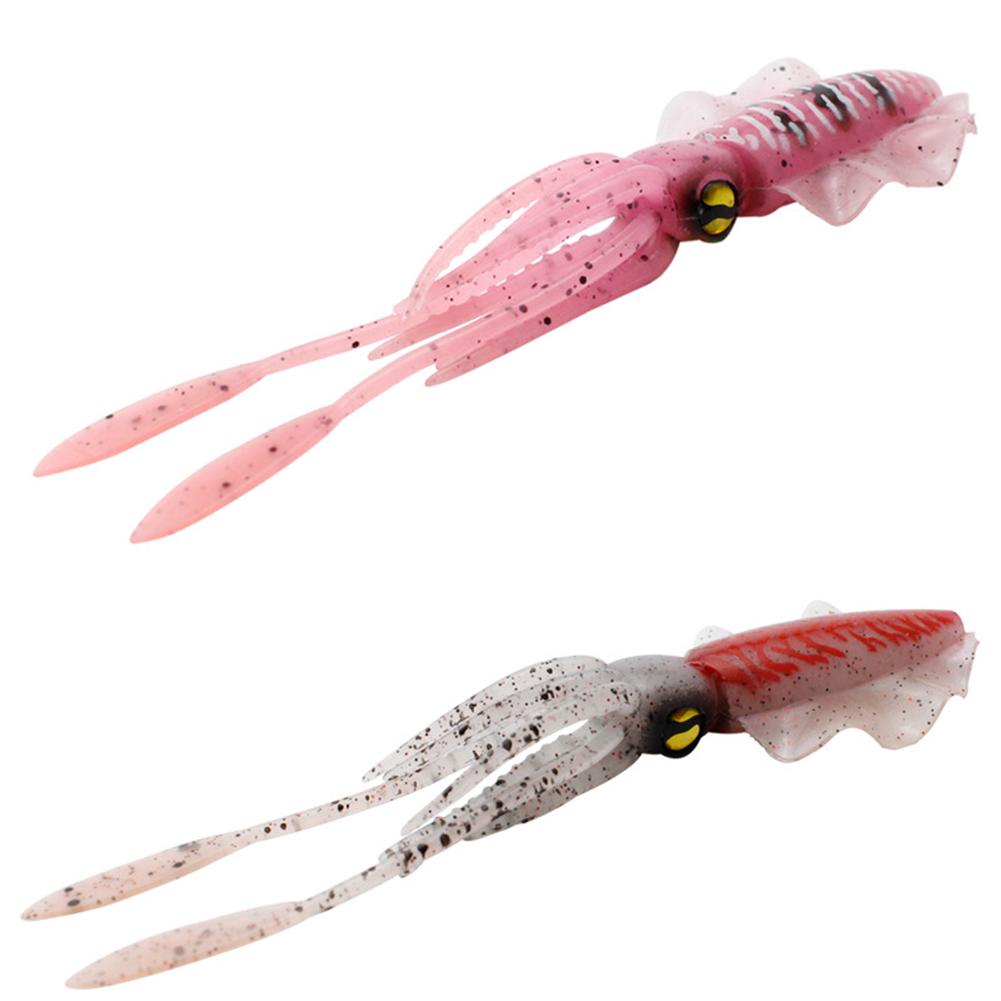 AMZLORD Leurre De Pêche Octopus Squid 3D Eyes 15 Cm - Bionique Rouge Pour Pêche En Mer