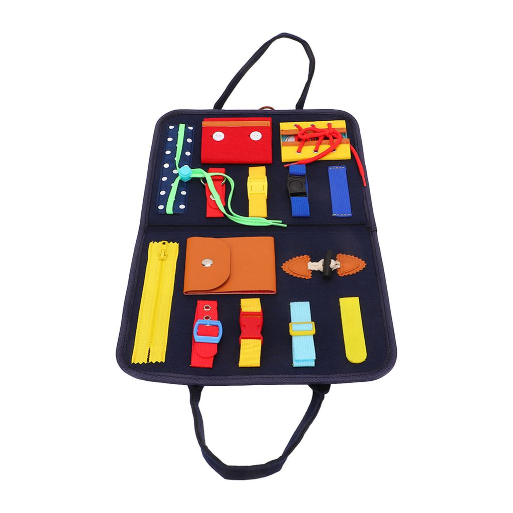 Busy Board Dark Blue Felt Busy Board Montessori Sensory Toys Autism Educational Teaching Aids Childr