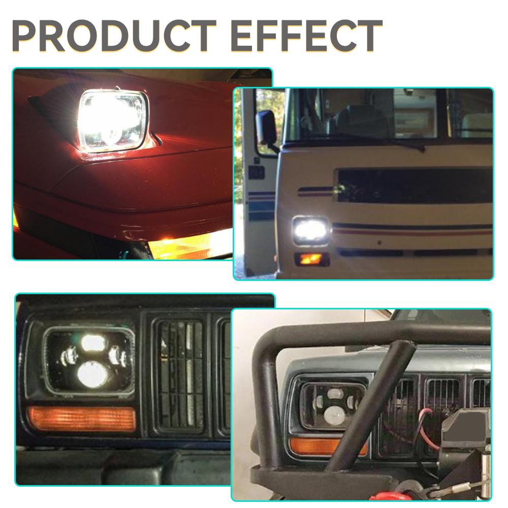 For Cherokee XJ Wrangler YJ Accessories H6054 H5054 H6054LL 6052 6053 Car 110W 5x7 Inch Led Headlights 7x6