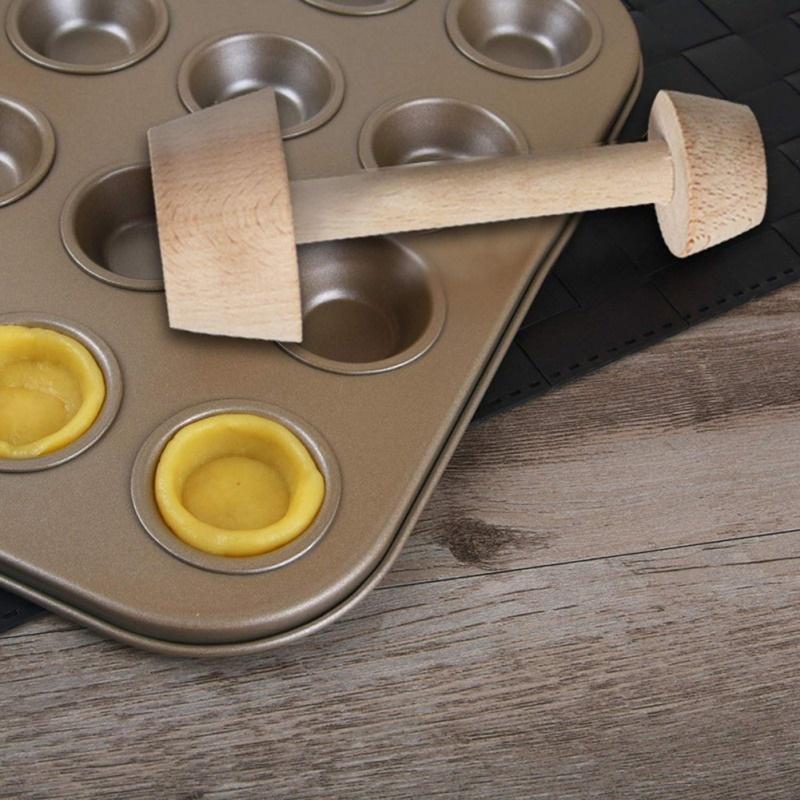 Kitchen Gadgets Wood Egg Tart Pusher Double Side Tart Tamper Kitchen Tools