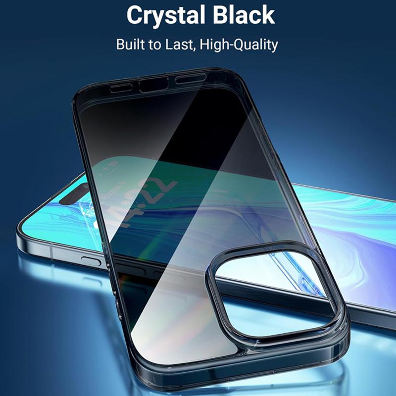 Transparent Black Silicone Case for iPhone 16E 16 15 14 Plus 13 12 Pro Max Ultra Thin Military Grade Soft TPU Back Cover Fundas
