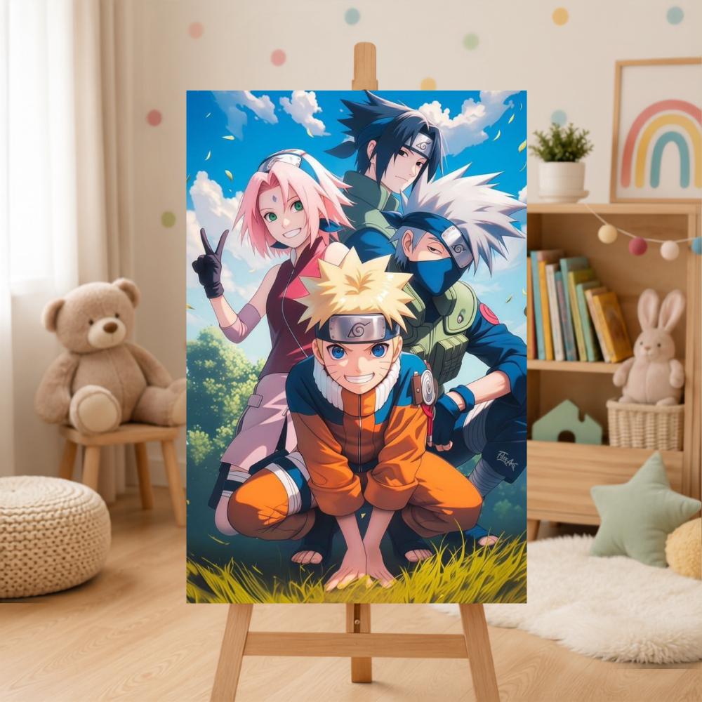 Obraz Do Malowania Po Numerach Z Ramą Ekipa Naruto 50X70 Cm