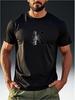 Men's Soft Summer Casual T-Shirt with K-Themed Letter Print - Round Neck Short Sleeve Relaxed Fit Top