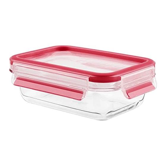 Tefal Storage Container, Rectangular 450mL, Airtight, Integrated Packing Structure, Heat-resistant Glass,  Master Seal Glass Rectangle , Oven
