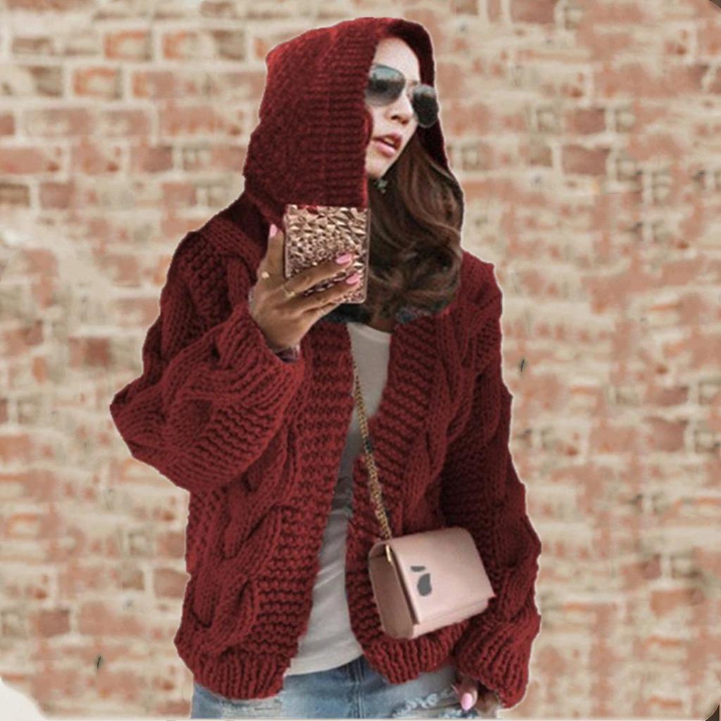 2025 Autumn/Winter Bestseller Cable Knit Cardigan - European and American Style Chunky Sweater for Women