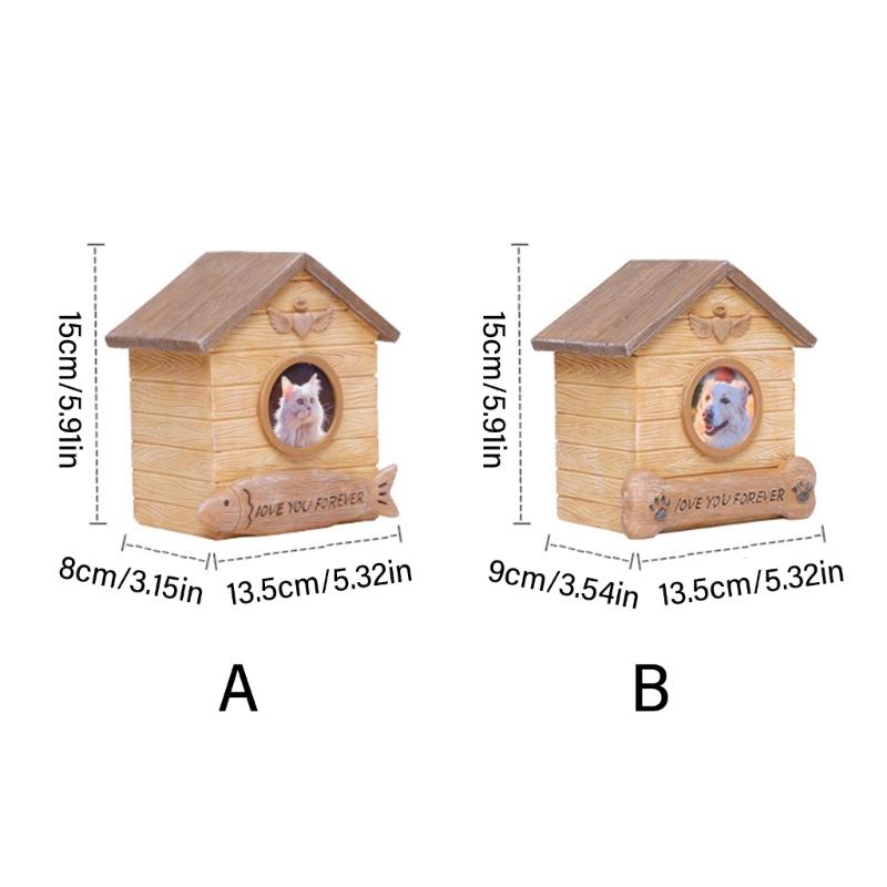 Memorial Urns for Pet Cremation Ashes Box Ashes Container Pet Memory Keepsakes Resin Cats Cremation Box for Small Animal