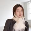 Thicken Warm Faux Fox Fur Scarf Fluffy Thick Tassels Thickened Scarf Long Scarf  Autumn Winter