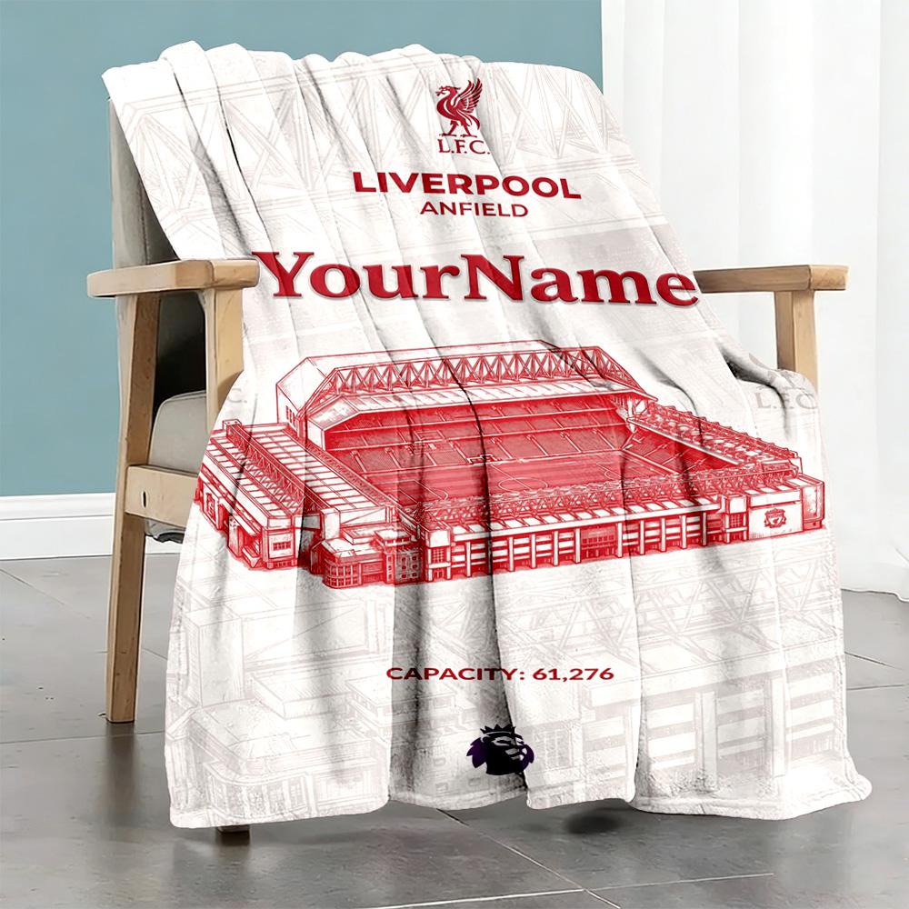 Liverpool Personalized Text Blanket Cozy Personalized Blanket Soft Warm Cozy for Seaside Nap Sofa Bed Four Seasons Multipurpose