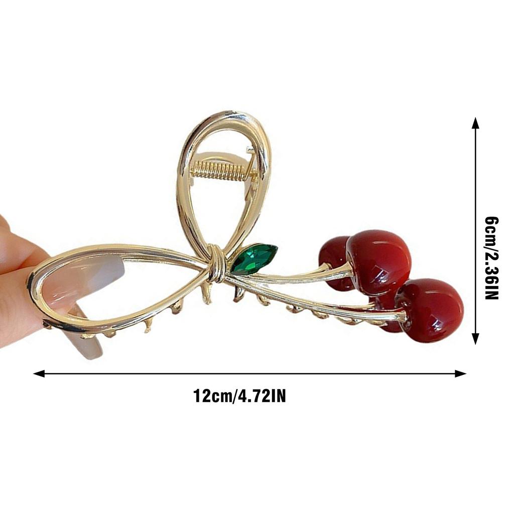 12cm Kirsch-Haarklammer für Damen Trendiger Exquisiter Schleifenhai-Greifer Mädchen Alltagsmode Schmuck Haarschmuck