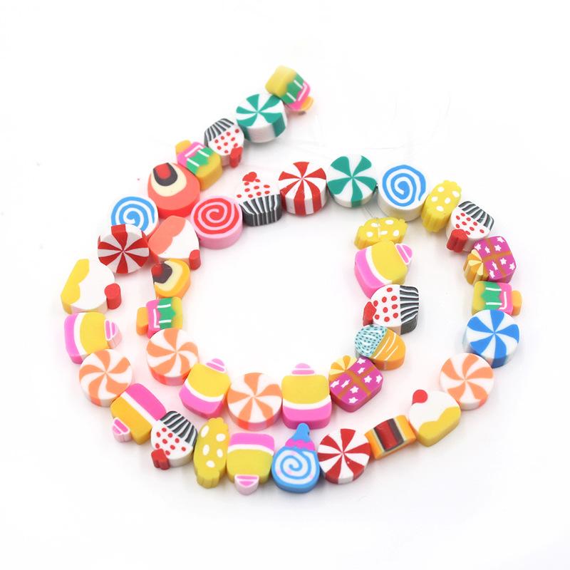 Soft Pottery Beads Beaded Handmade Materials Diy Jewelry Accessories Mobile Phone Chain Bead Separation Mixed Color Soft Pottery Loose Beads