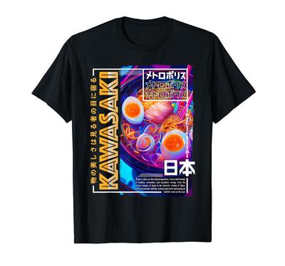 Kawasaki City 80s Synthwave Ramen Bowl Japan Kawasaki T-Shirt