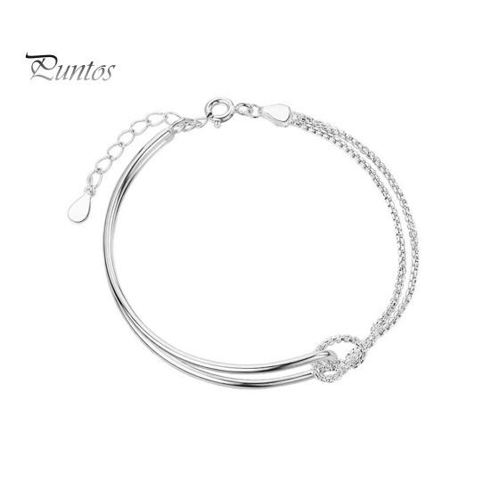 

Женский браслет двухслойный запутанный регулируемая длина блестящий запястье ювелирные изделия подарок на свадьбу годовщину день матери леди браслет серебряный