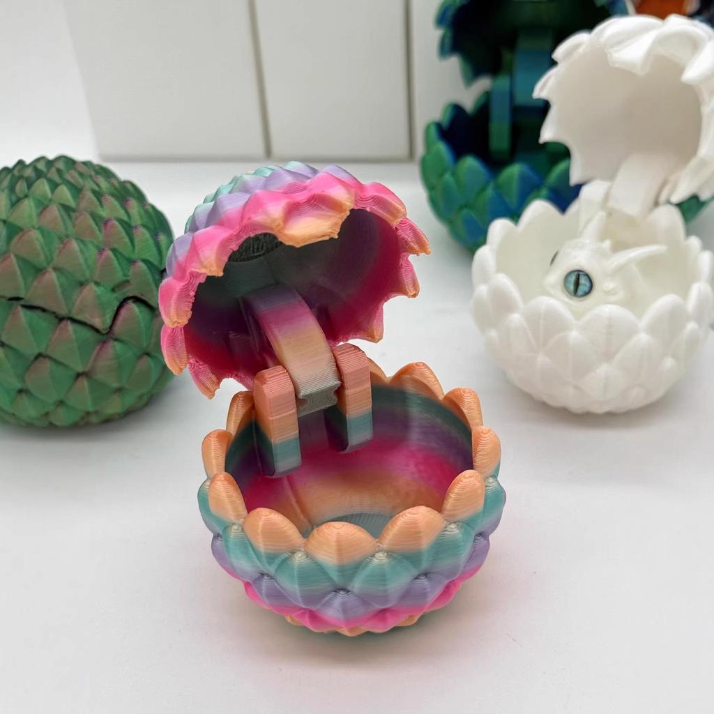 3D Printed Dragon Egg Set: Cute Pet Dragon Figurines for Kids, Decor & Gifts