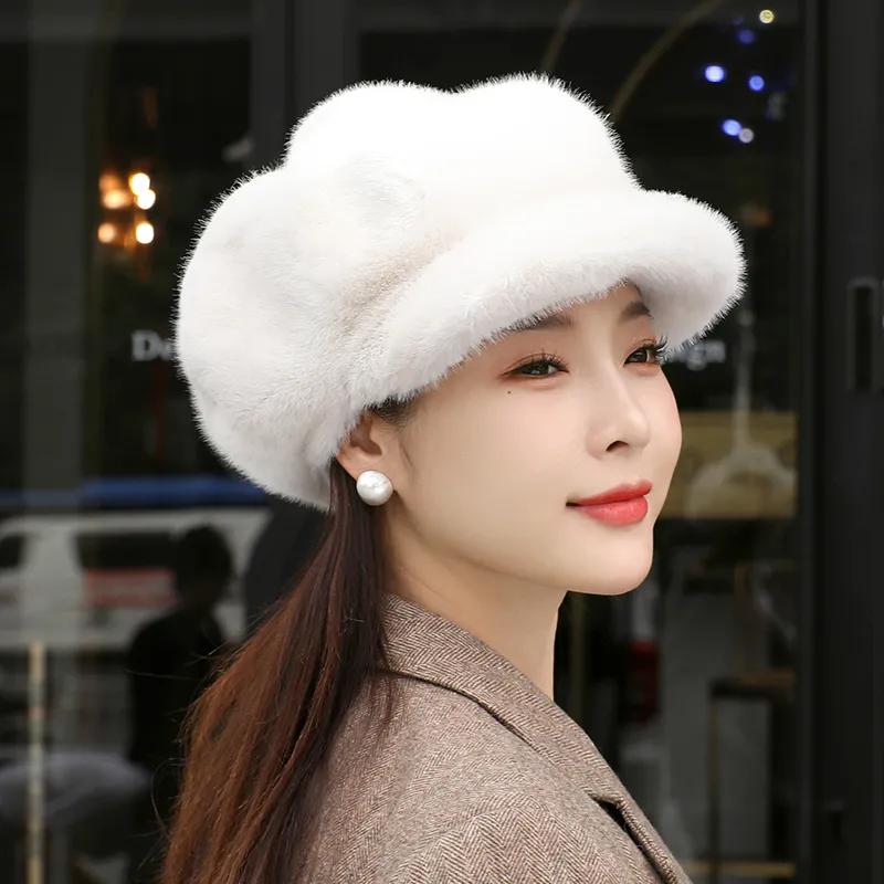 WTEMPO Women's Fashion Autumn Winter Casual Versatile Hats Retro Solid Color Windproof Cold-proof Plush Warm Hats