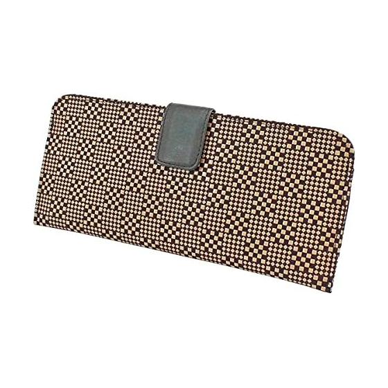 Inden-ya Inden Long Wallet Thin Deer Leather Purple X White Lacquer Patterned Small Checkered Special Color 2107-16-167