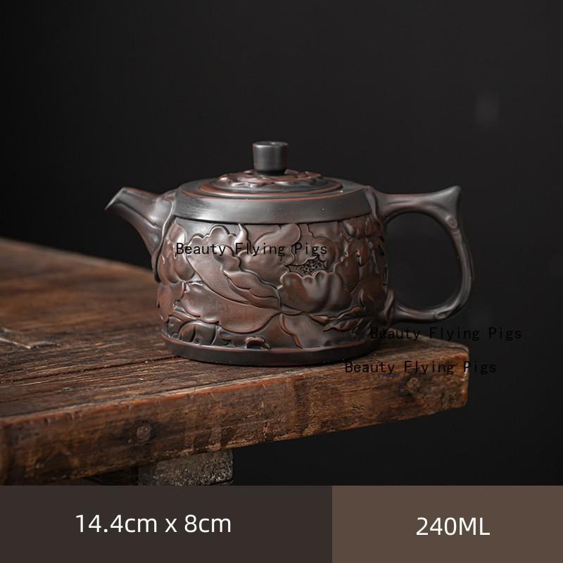 Purple Pottery Teapot Tea Cup Ceremony accessories Kung Fu Tea Set Pure Handmade Teapot Teapot for Tea Puer Kettle,