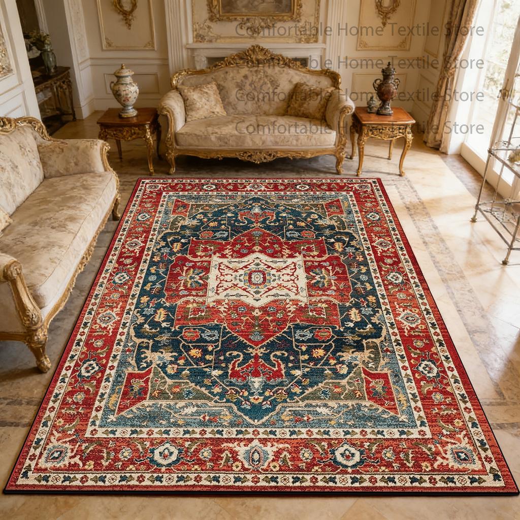 Traditional Persian Style Living Room Carpet Home Decoration Luxury Non-slip Fluffy Rug Large Area Easy Clean Coffee Tables Mats
