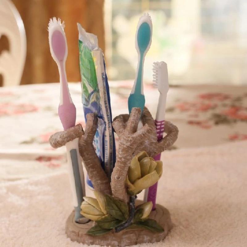 Resin Bathroom Utensils Lotion Bottle Soap Dish Mouthwash Cup Holder Toothbrush Holder Home Accessories Flower Bathroom Products
